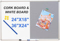 DEVELOP Grey Felt Bulletin & Magnetic Dry Erase Combo Board, 24 x 18 Inch, Wall Mounted Whiteboard/Grey Felt Bulletin Combination Board with Marker Tray, Pins, Eraser, Markers & Magnets