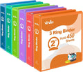 ViVin 2 Inch Round Ring View Binder for Durability, 6 Pack (Assorted) | Standard 3 Ring Binder for 450 Sheets of US Letter Size Paper, PVC-Free, Clear Front Pocket, Office Home School Use