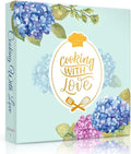 Recipe Binder 8.5x11 3 Ring with Plastic Sleeves, Blank Recipe Book Binder | Waterproof recipe binder 8.5x11 with plastic sleeves, recipe cards and gift box to make your own cookbook(Blue Hydrangea).