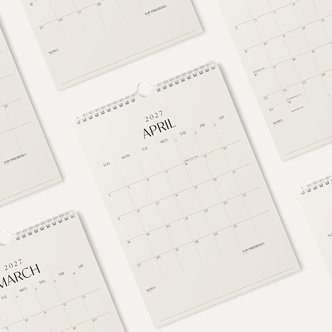Karto Wall Calendar 2026-2027 11x17 in - Beige | July 2026 to December 2027, Vertical, Boosts Productivity, Easy Monthly Planning