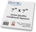 White Cardstock Squares 7" x 7" Eggshell Finish 120lb Cover - 20 Pack | Artist Quality Ultra-Thick (325gsm) Stock For Spin Art Refills, Drawing, Watercolor, Charcoal, And Mixed Media