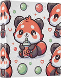 3 Ring Binder Cute Red Panda Bubbles 1.5" Round Ring Binders View Binder with 200 Sheet for Kids School Supplies Women Men Office, 1 Pack