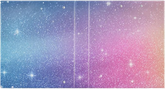 Aslsiy 3 Ring Binder 1.5 Inch Pink Sparkling Particles Round Clipboard Binder Decorative Harcover Binder Organizer for Office Supplies 1 Pack