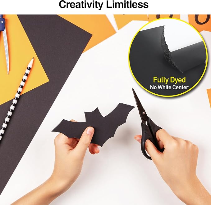 MAXECHO 8.5" x 11" Black Colored Cardstock Bulk 150 Sheets Construction Paper Card Stock Printer Paper for DIY Art Crafts, Cricut Card Making, Scrapbooking, Drawing, Invitations, 180 GSM