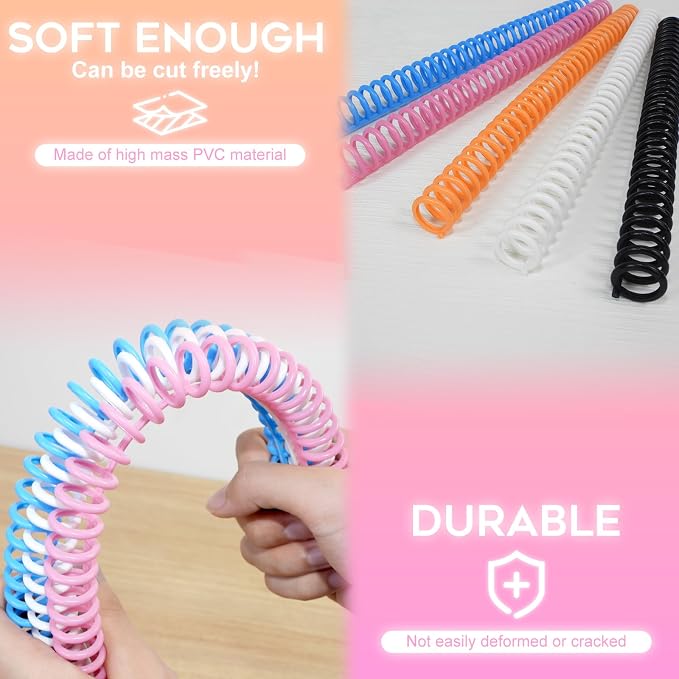 Rayson Click Binding Spines, 34-Hole Click Binding Ring for A4 and U.S. Letter Size Paper, Multi-Color, 1/2" Diameter, 3:1 Pitch, Binds Up to 90 Sheets, 30 Pack