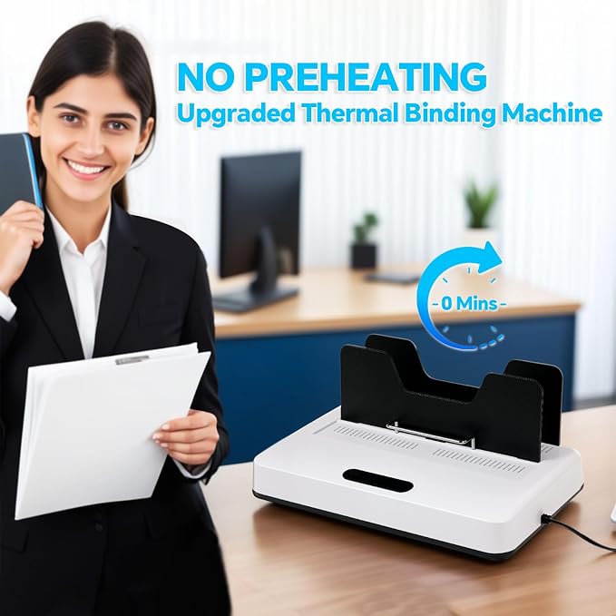 Thermal Binding Machine, Digital Touch Panel with 20 Thermal Binding Covers, No Preheat Time, 500 Sheet Capacity – Electric Book Binder for A4/A5/Letter Size Documents, Office, School & Home Project