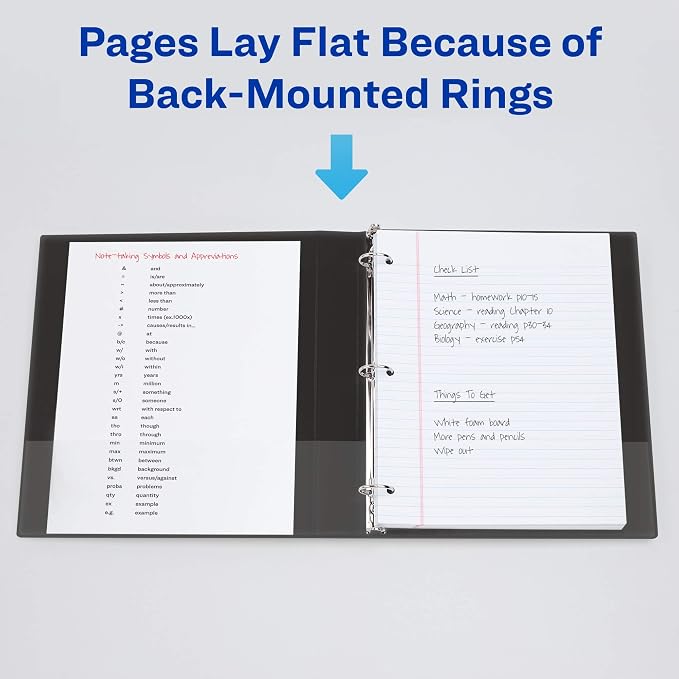 Avery® Heavy-Duty 3 Ring Binder, 4" EZD® Rings, 1 Black Binder | For Heavy School, Home and Office Use, One Touch Locking Rings, Full-Coverage Panels, Four Interior Storage Pockets