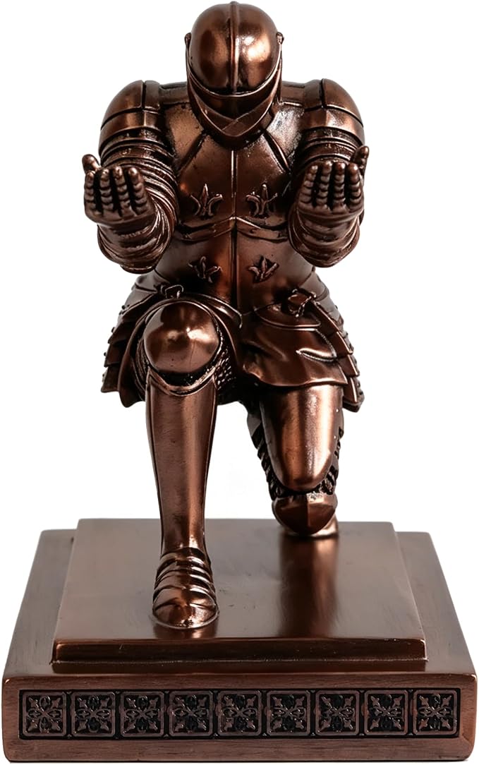 Soldier Executive Knight Pen Holder Personalized Desk Organizers Copper | Desk Accessory Pen Stand for A Gift - Decorative Resin Pencil Holders Desk Organizer For Men