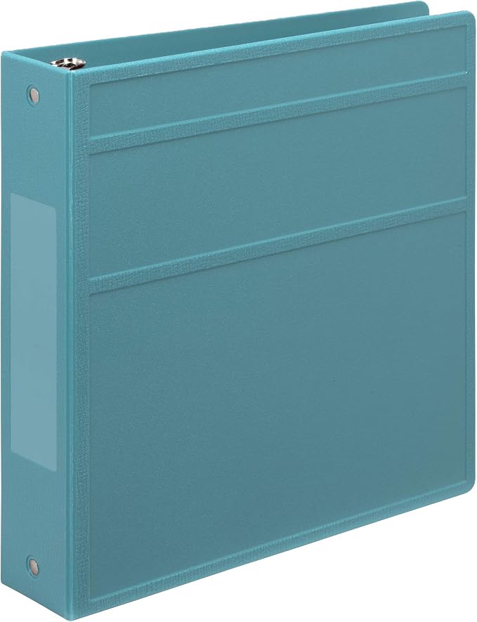 Carstens 2-Inch Heavy Duty 3-Ring Binder - Side Opening, Powder Blue, Durable Plastic, Precision No-Gap Rings, Waterproof Cover, No Pockets, Holds 300 US Letter Sheets, BPA-Free, Made in USA (2824-3R)