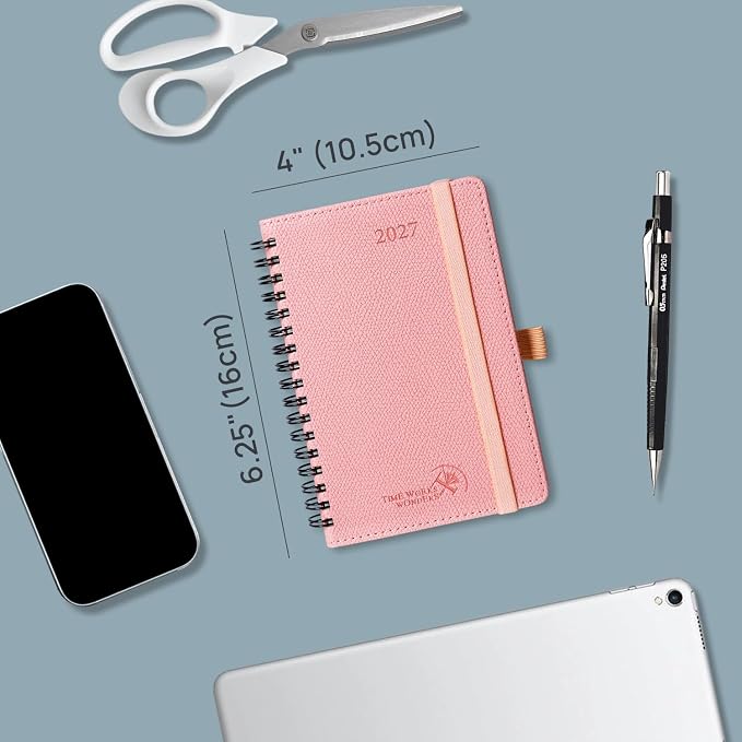 POPRUN 2027 Pocket Calendar, 4" x 6.25" Small Weekly Planner, Mini Agenda