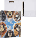 ALAZA 3 Ring Binder Funny Dog Faces Clipboard Round Ring Binder Holds 1.5 Inch Three Rings Binders for Office Supplies, 1Pack