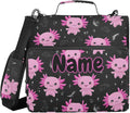 Custom Purple Axolotl 3 Ring Binder Bag 1.5 inch Personalized Name Binder Organizer 500 Sheet Documents Storage for School Office