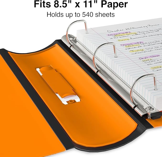 Staples Better Binder, 2 Inch D-Ring, Bright Orange, Reinforced Spine | High-capacity 3-ring binder for durable school and office document storage.