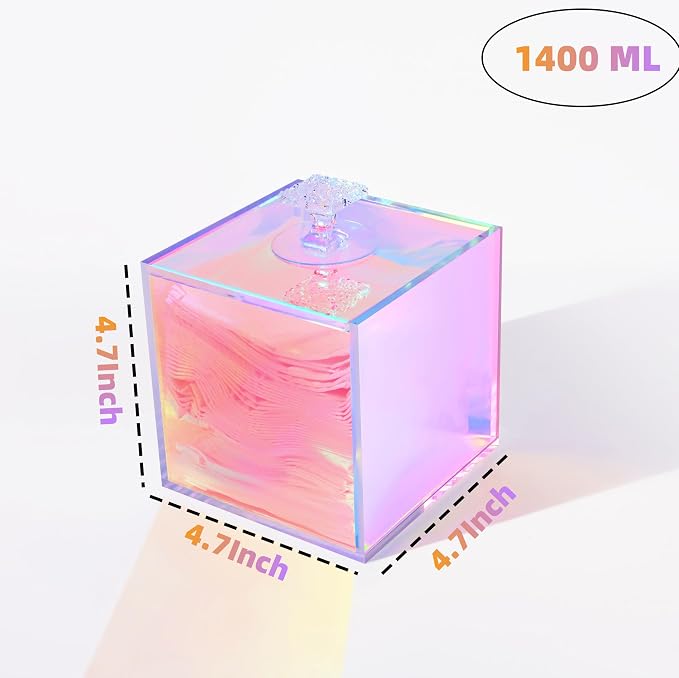 KissYou Acrylic Box Clear Square Cube with Hinged Lids Transparent Display Storage Box Coffee Pod Holder Organizers Accessories