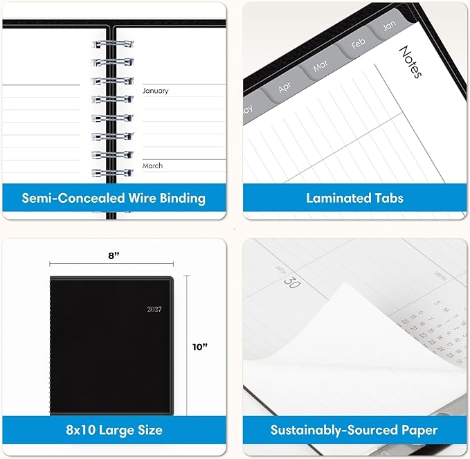 Blue Sky 2027 15-Month Monthly Planner Calendar, 8"x10", Enterprise