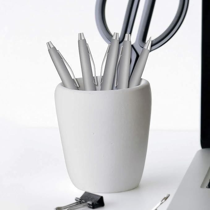 DISCOUNT PROMOS Custom Langham Ballpoint Pens Set of 10, Personalized Bulk Pack - Black Ink, Great for Office, School, Business, Tradeshows - Silver