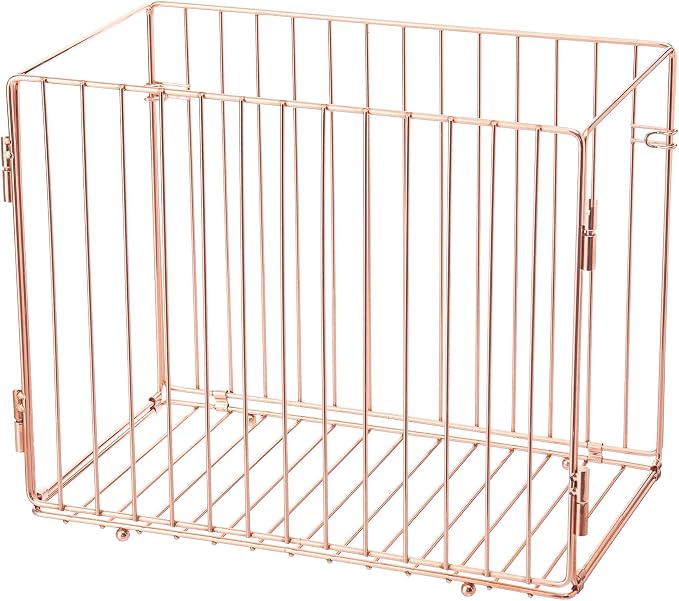 Foldable Rose Gold Hanging File Folder Organizer for Letter Size Files