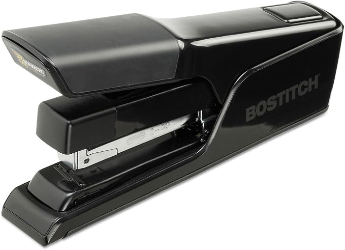 Bostitch Office EZ Squeeze 40 Sheet Flat Clinch Desktop Stapler, Reduced Effort, Black (B9040)