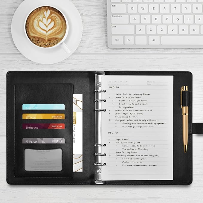 Sunflower Pattern PU Leather Notebook A5 Binder 6 Ring Refillable Journal with Magnetic Buckle Closure Loose Leaf Travel Office Planner Budget Binder Notepad Portfolio,