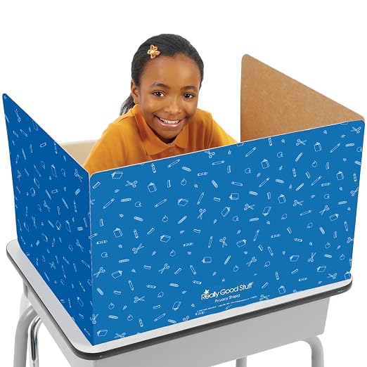 Really Good Stuff Large Privacy Shields, Set of 12, Blue, Glossy Finish