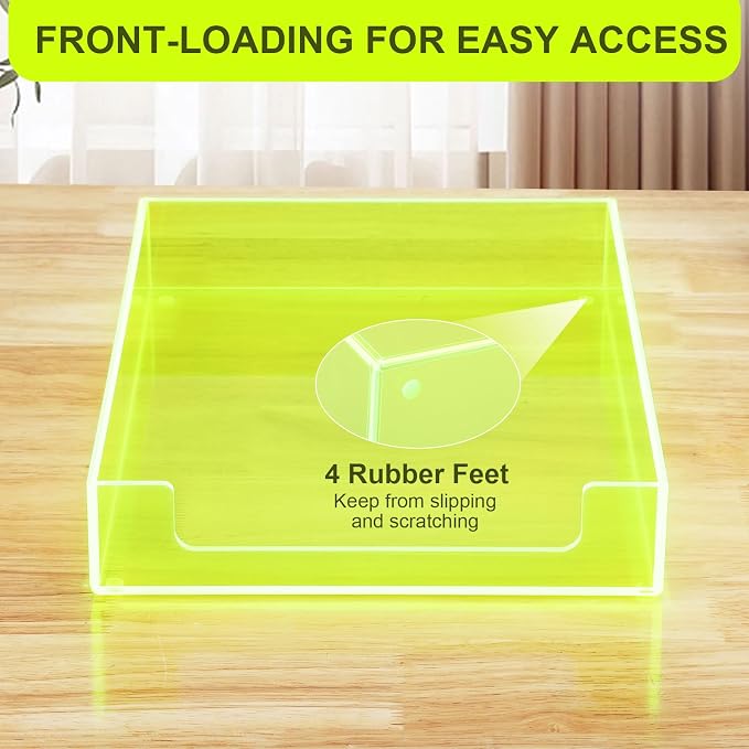 Paper Tray Acrylic File Organizer for Desk Letter Tray Desk Organizer Document Holder Sorter Storage for A4 Office Supplies Magazines, 13.8x10.6x2.4 Inches, Neon Green