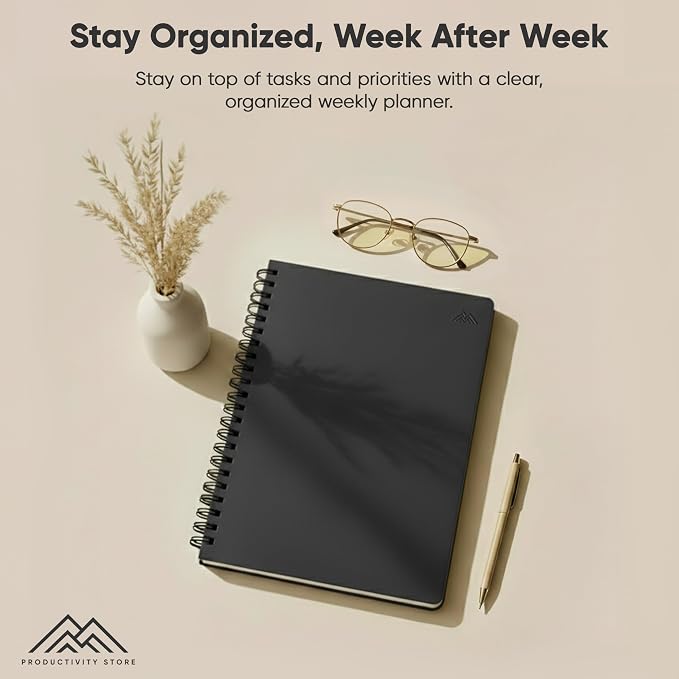 2026 Planner. 8.5" x 11" Spiral-Bound Weekly, Monthly and Daily Planner - Organize All 52 Weeks - Increase Productivity and Get Organized - Productivity Store (Grey)