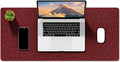 Auhoahsil Felt Desk Mat, Minimalist Large Mouse Pad XL 31.5 x 11.8 in, Desk Matt for Desktop, Keyboard, Laptop, Computer, Office, Work from Home, Gaming, Red