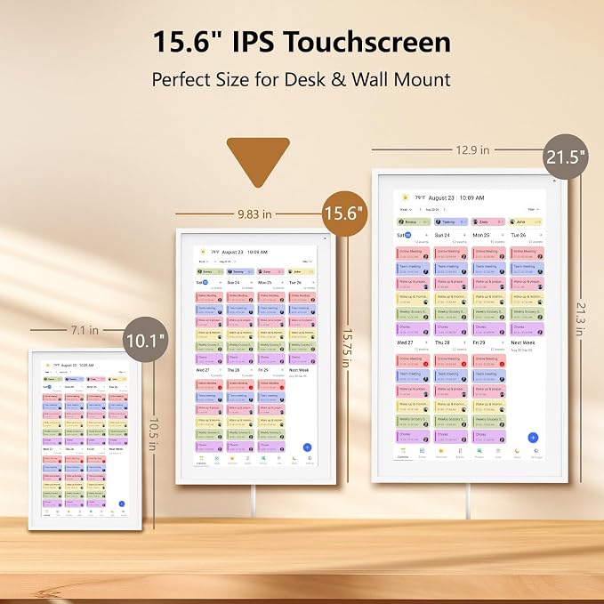 15.6" Digital Calendar Family Electronic Calendar & Chore Chart,Wall/Desk Planner Smart HD Touchscreen Interactive Display Support App, Pomodoro Timer,Planner for Schedules,Meals,Chore,Gifts for Mom Dad(White)
