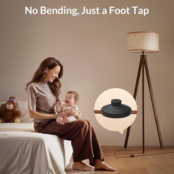 LEPOWER Tripod Floor Lamp Mid Century Modern Standing Lamps for Living Room | Light-Diffusing Linen Shade, Premium Rubberwood Tripod with E26 Base, Adding Warmth to Bedroom, Office & Study Corner Walnut