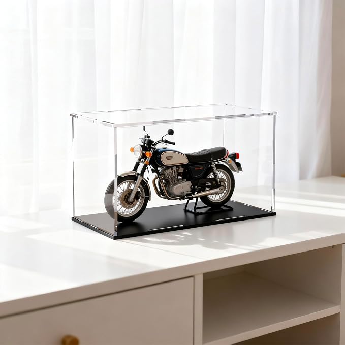 Large Acrylic Display Case, Clear Acrylic Display Box with Matte Base, Dustproof Collectible Storage Cases, DIY Easy Assembly Showcase for Figures, Models, Collectibles, 16 x 7 x 7 inch