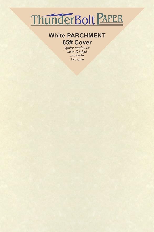 250 White Parchment 65lb Cover Weight Paper - 3.5" X 5.5" (3.5X5.5 Inches) USPS Standard Postcard Card Size - Printable Cardstock Colored Sheets Old Parchment Semblance