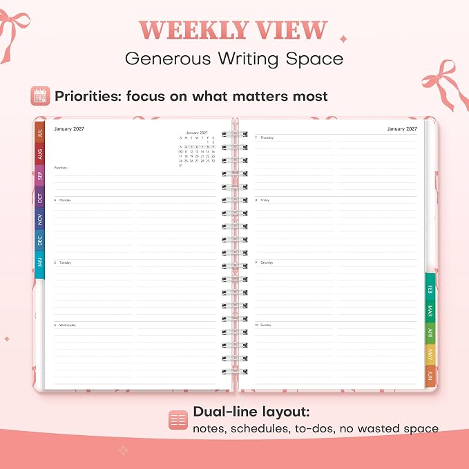 Planner 2026-2027 Weekly & Monthly Academic Planner, 7.4" x 10.2"