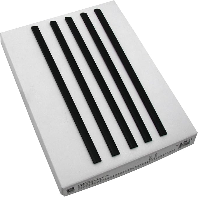 C-Line Slide 'N Grip Binding Bars for Report Covers, 11 x 1/8 Inches, 20-Sheet Capacity, 100 per Box, Black (34551)