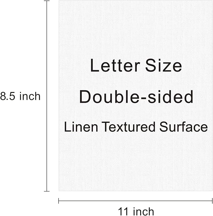 Linen Textured Cardstock White 100 Sheets 80 lb Cover, 8.5 x 11 Inches for Printers, Invitation, Arts and Craft, Scrapbook, DIY Projects
