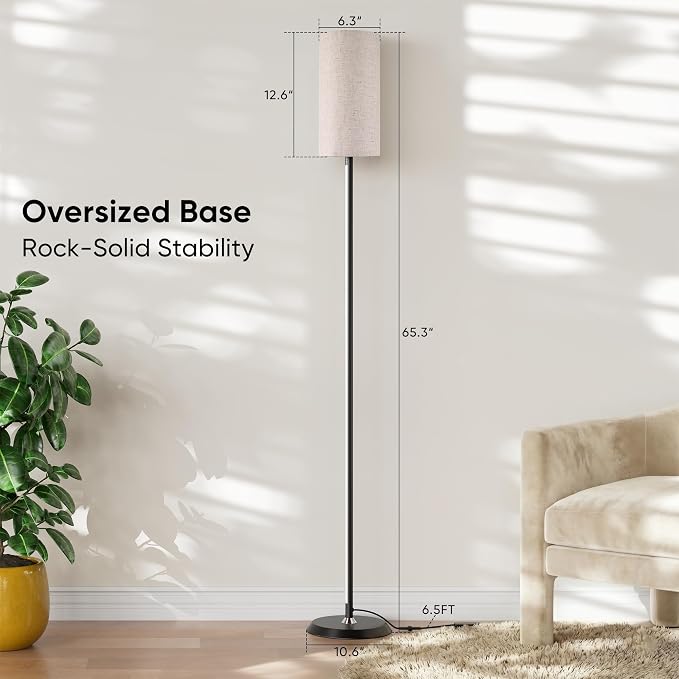 RGBIC Floor Lamp, 1000 Lumen Smart Modern Floor Lamp with 16 Million DIY Colors & Dual Light, LED Corner Standing Lamp Featuring Music Sync, App/Remote Control for Living Room, Bedroom