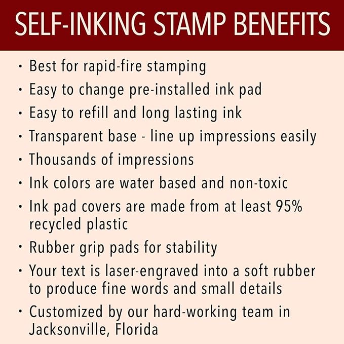 Self Inking Modern Address Stamps | Custom Return Address Stamper (Playful Script, Large)