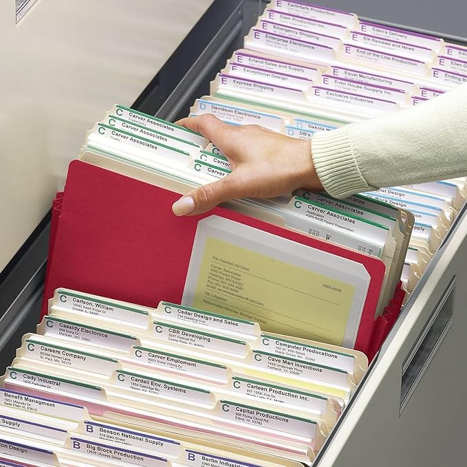 Smead File Pocket, Straight-Cut Tab, 1-3/4" Expansion, Letter Size, Red, 25 per Box (73221)