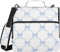 Aslsiy Zipper Binder Bag for Girls Boys Various Blue Bows Ribbon White (1) Kids 1.5 inch 3-Ring Binder Organizer with Shoulder Strap for School Office Supplies