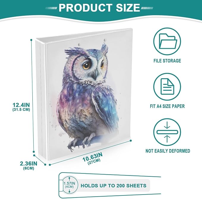3 Ring Binder Skull Flowers Butterflies 1.5" Round Ring Binders View Binder with 200 Sheet for Women Men Office Kids School Supplies, 1 Pack