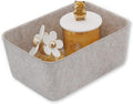 Felt deep Storage Bin lidded Desk Drawer Organizer Caddy Oatmeal
