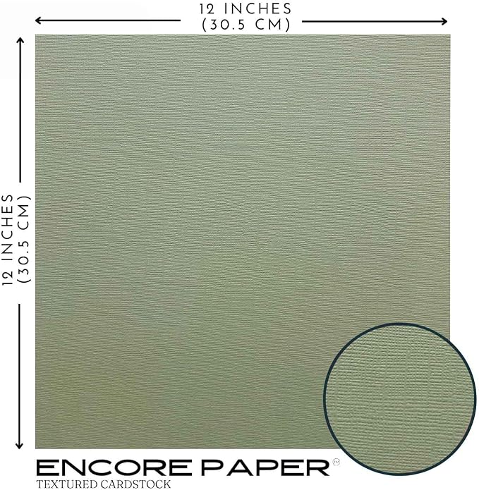 MEADOW—12x12 Textured Cardstock | 80lb Textured Green Scrapbook Paper | Premium Cardstock for Cricut Cutting | 25 Sheets