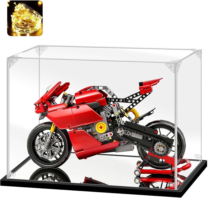 Acrylic Display Case, 15.8×7.8×11.8 Inch Clear Acrylic Display Box with Black Frame, Assemble Collectibles Display Case for Trophy, Action Figures, Dolls & Building Toys