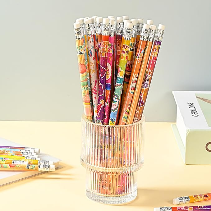 192pcs Birthday Pencils with Eraser Wood Pencils Bulk for Birthday Gift Office Supply (birthday, 192)