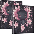 Cute Black Axolotl Decorative 3 Ring Binder 1.5 Inch Large View Binders with Pockets Holds 200 Sheets File Organizer for Office College School, 1 Pack