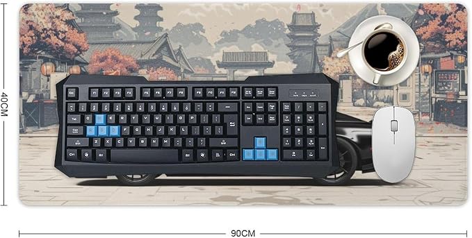 Car Large Mouse Pad Gaming Mousepad Rx7 Cool Black Sport Car JDM Japanese Desk Mat Big Mousepad Extended Keyboard Computer Pad 40X90cm