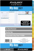 AT-A-GLANCE 2027 Planner Refill Daily & Monthly, 5.5" x 8.5", Desk Size 4, Two Page Per Day Refill, 7-Ring Loose-Leaf, Zenscapes (281-225-27)