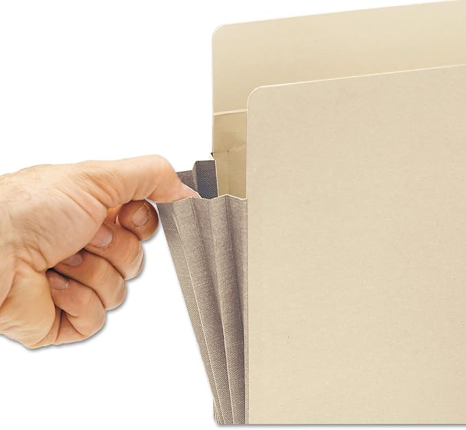 Smead End Tab File Pocket, Reinforced Straight-Cut Tab, 5-1/4" Expansion, Tyvek®-Lined® Gusset, Legal Size, Manila, 10 per Box (76174)