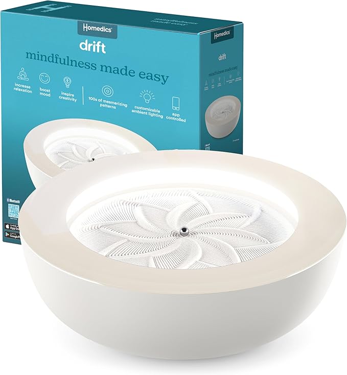Homedics Drift Sandscape, Perpetual Motion Machine, 21 Inch (Large), Cream