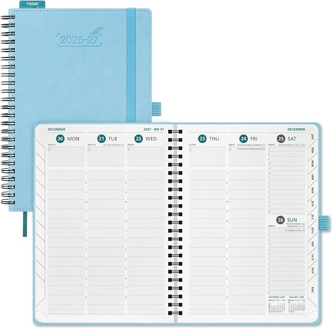 BEZEND Planner 2026-2027 Weekly and Monthly, Hourly Timeslot (A5-6"x8.5")
