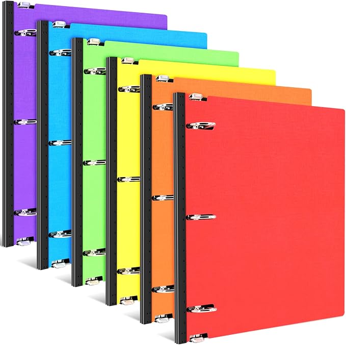 INFUN 1 Inch Telescoping 3 Ring Binder, 6 Pack– Portable Plastic Binder with Telescoping Spine, Holds 8.5" x 11" Paper, Assorted Colors–Perfect for School, Office & Home